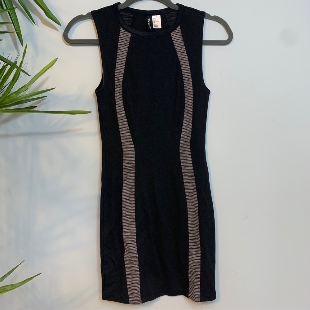 H&M Divided | Sleeveless Black Gray Bodycon Dress 2